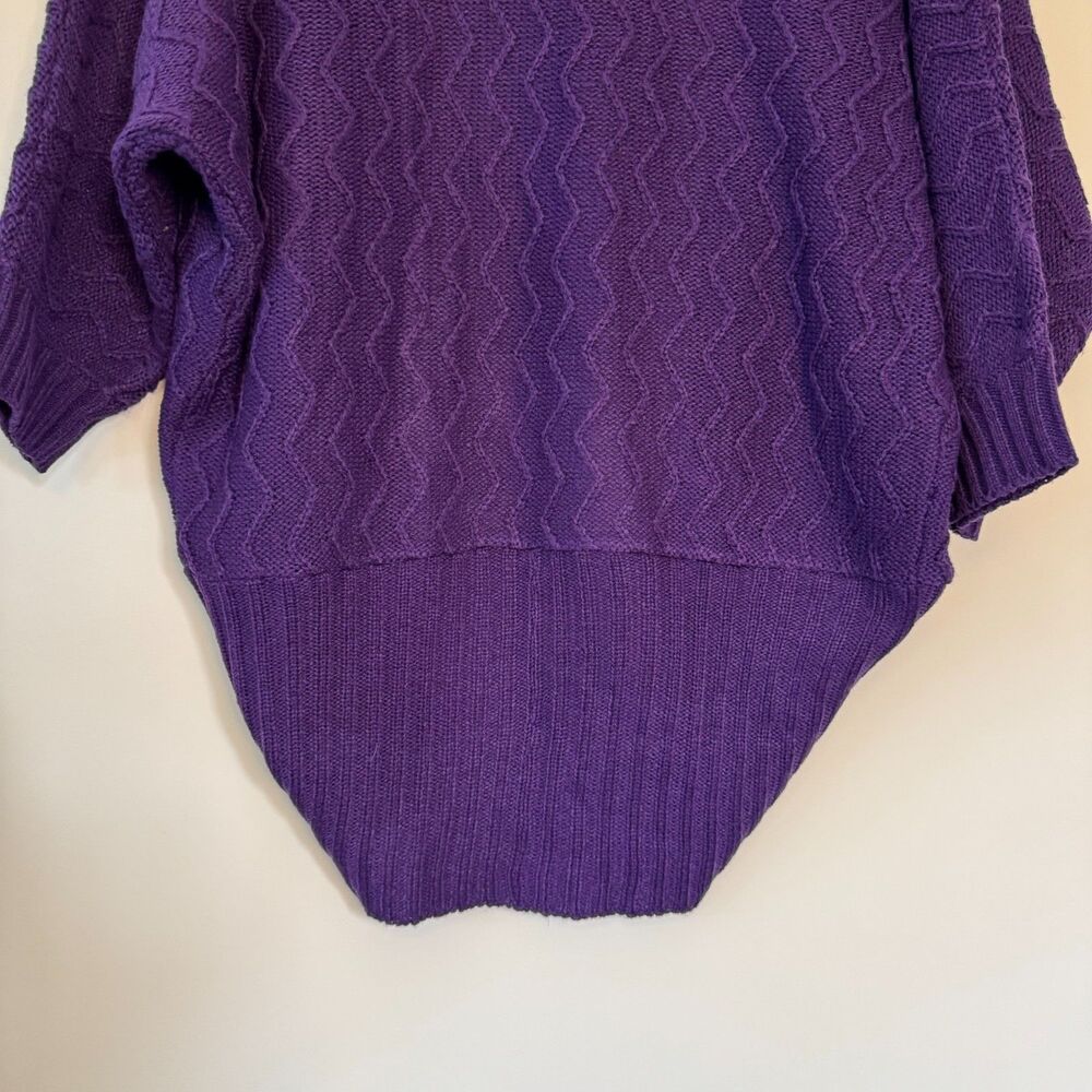 Ambiance Apparel Women's Purple Knit Open 3/4 Sleeve Cardigan Size Large - Picture 6 of 7